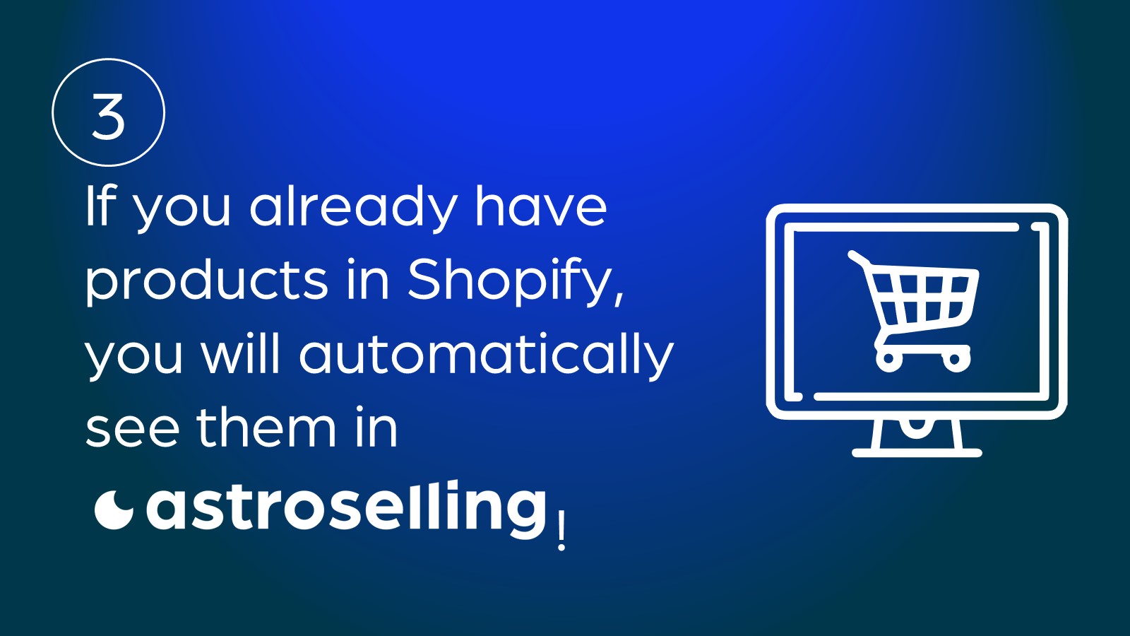 Your Shopify products will automatically appear on Astroselling