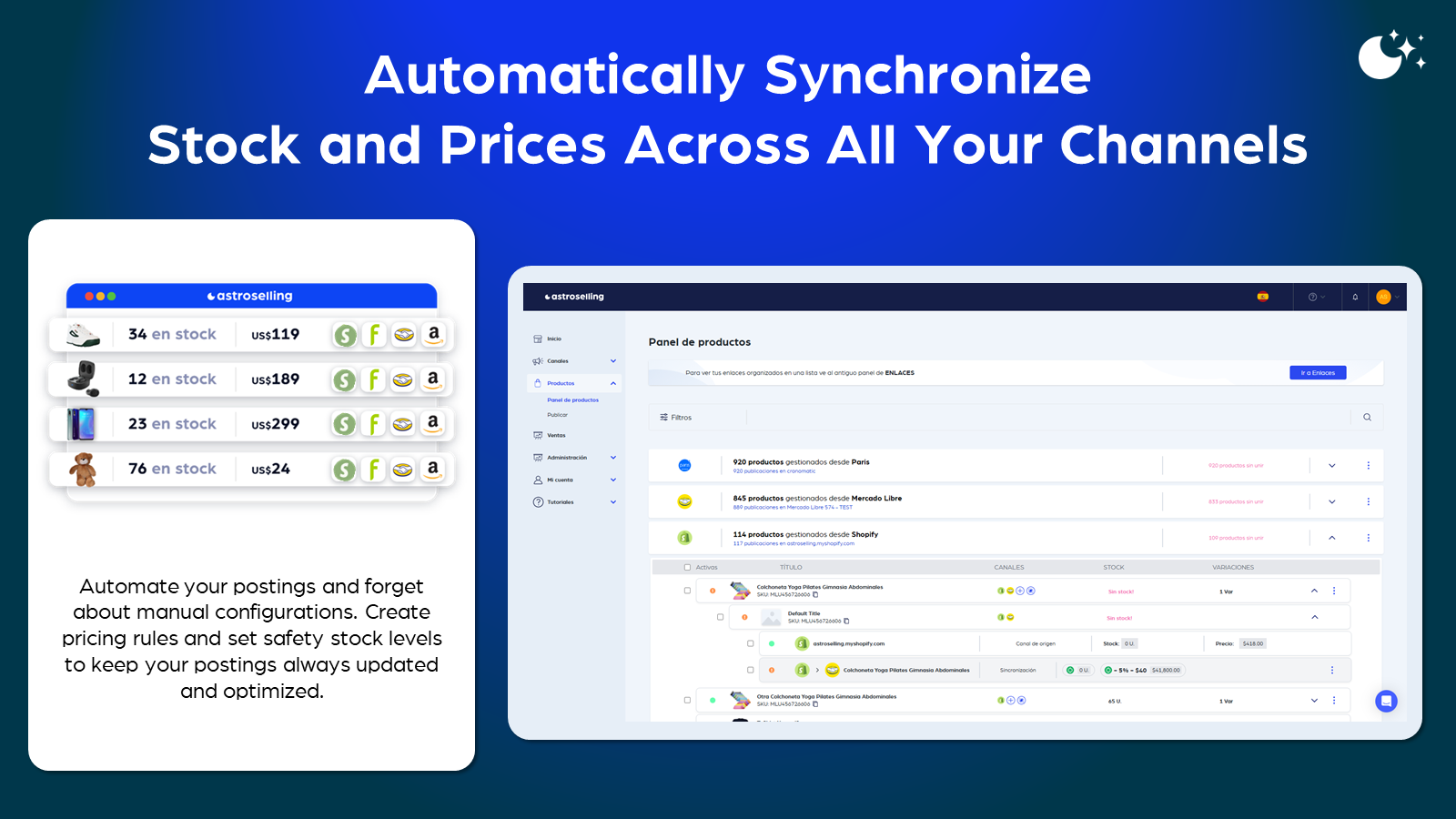 Synchronize Stock and Prices Across All Your Channels