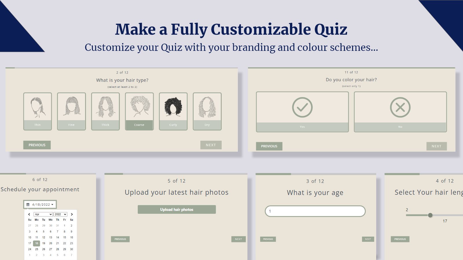Avancerad produktfinder Quiz för hud, hår, näring och hälsa