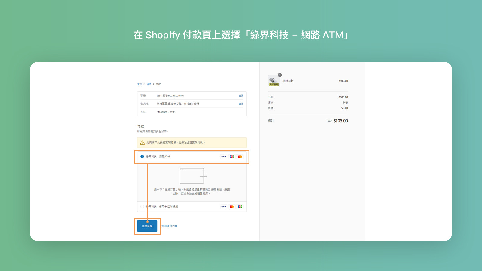 Shopify付款選擇頁