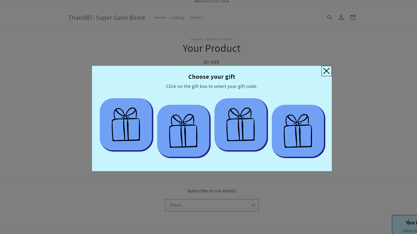 App gift modal