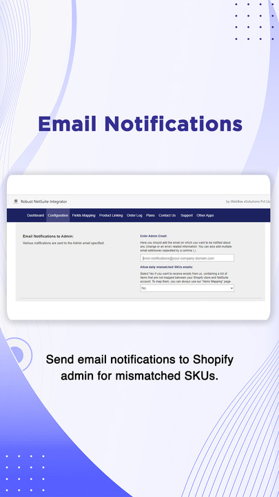 Notificações por e-mail