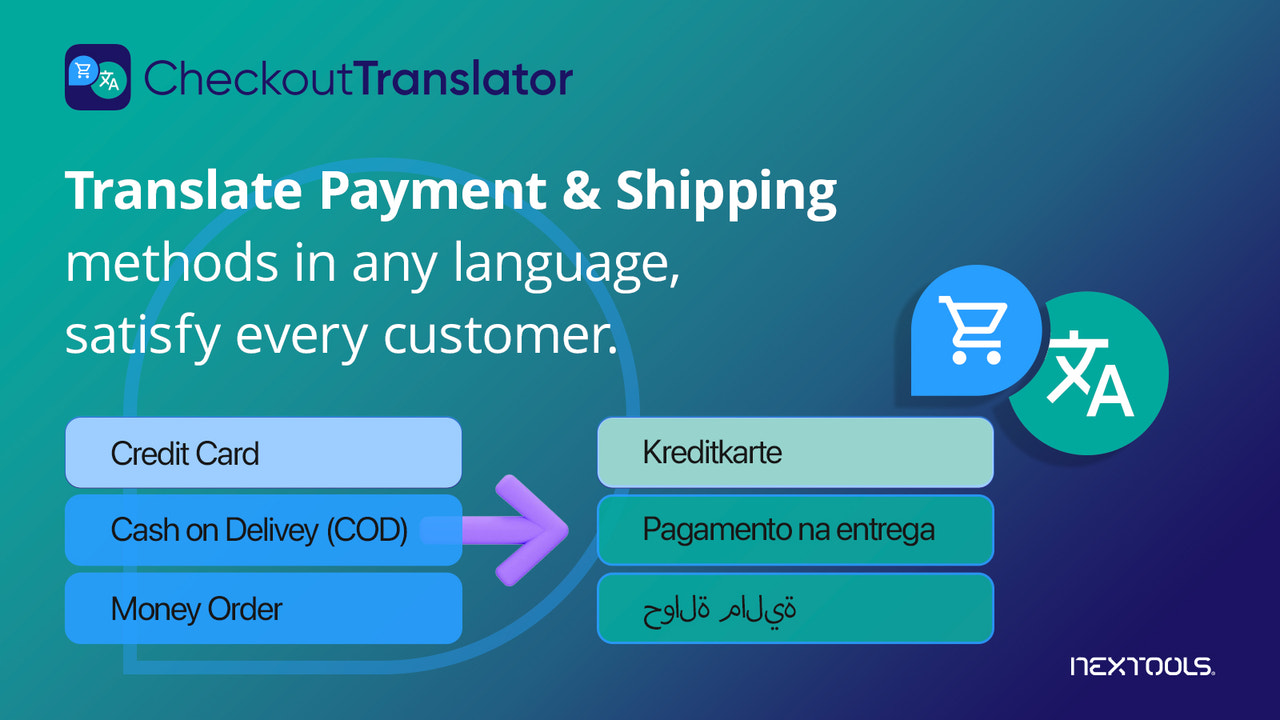 traducteur de paiement : traduire les méthodes d'expédition et de paiement 