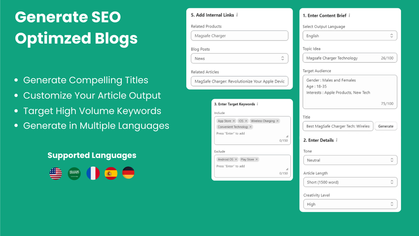 Générez des articles de blog optimisés pour le SEO