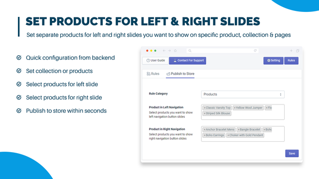 display suggested products in navigation