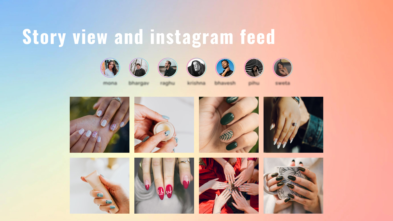 Visualização de Story e feed do Instagram