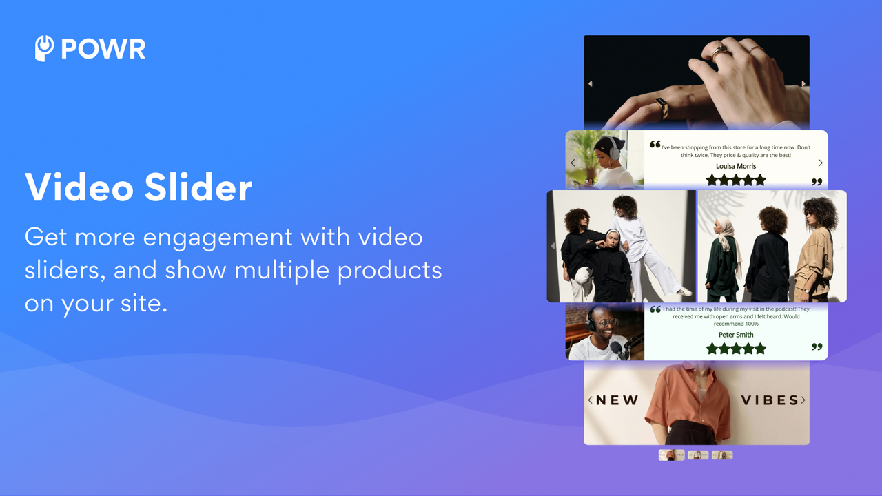 Use an interactive video slider to show products or testimonials