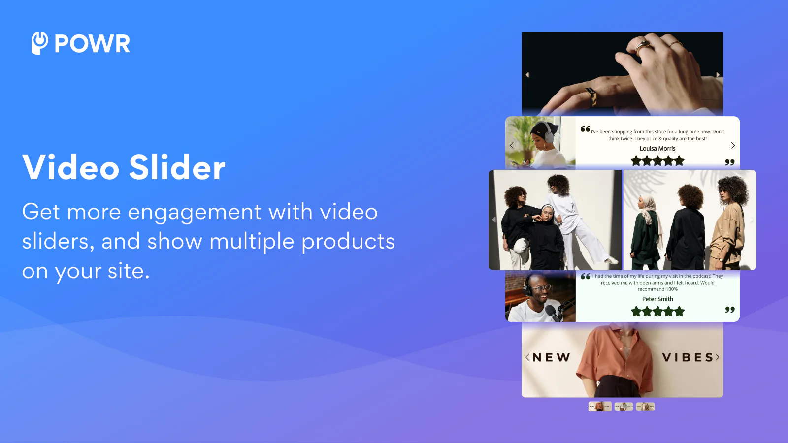 Gebruik een interactieve videoslider om producten of getuigenissen te tonen