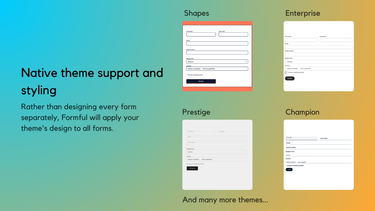 form is styled like your theme