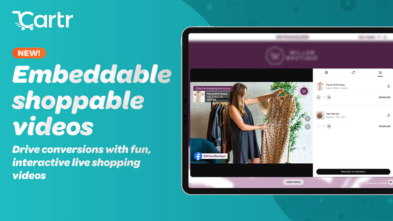 Embeddable shoppable videos