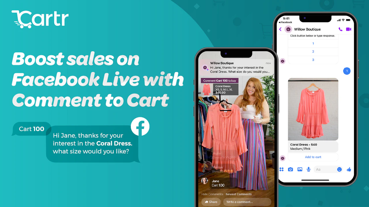 Impulsione as vendas no Facebook Live com Comment to Cart