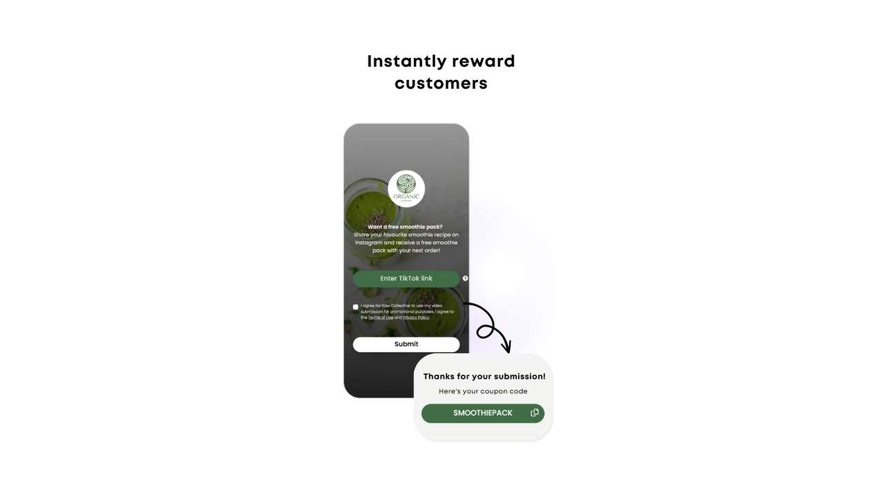 Instantly Reward customers for sharing ugc