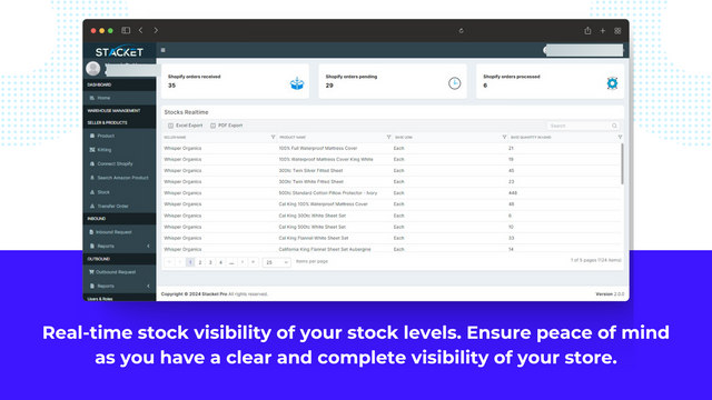 Real-time stock visibility of your stock ensures peace of mind.