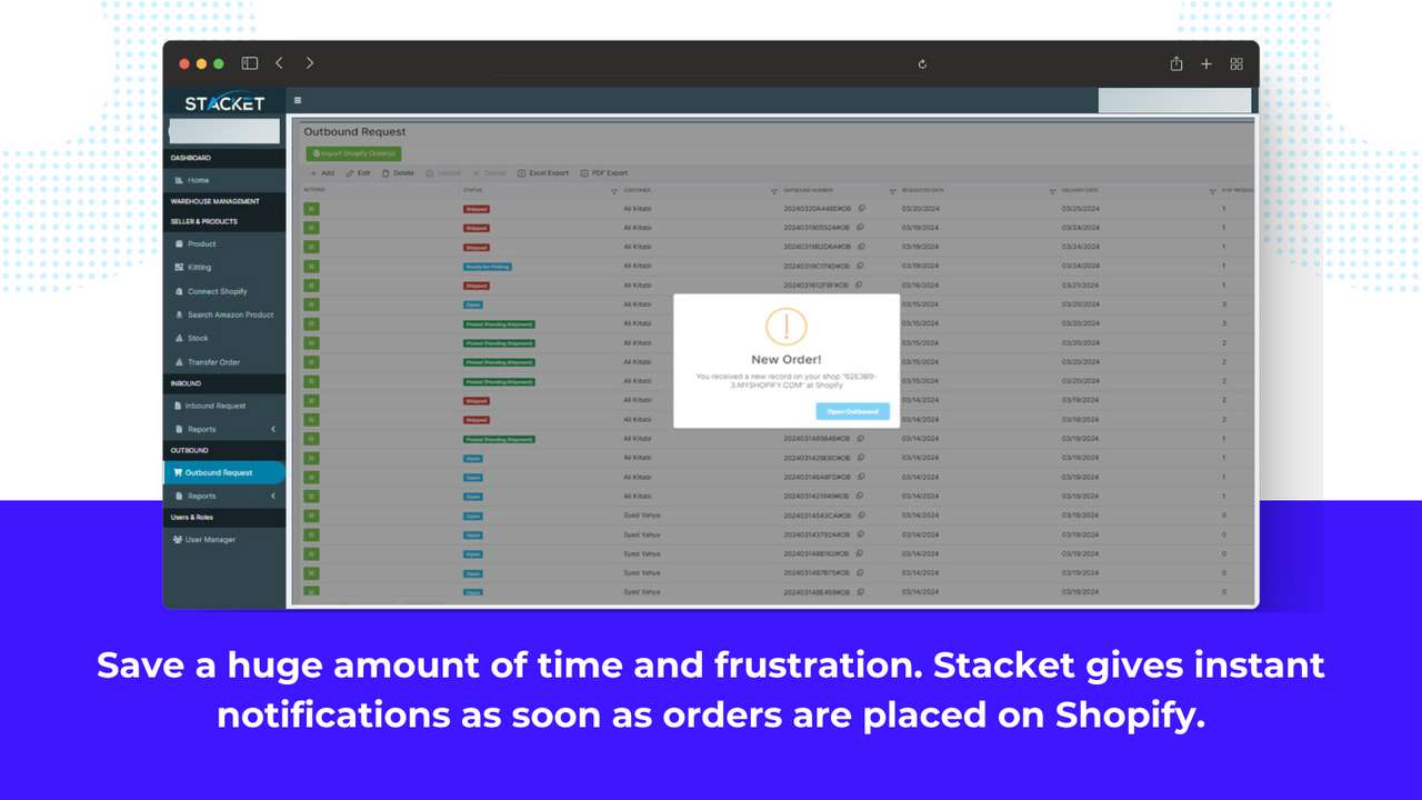 Economize tempo e frustração. Stacket dá notificações instantâneas.