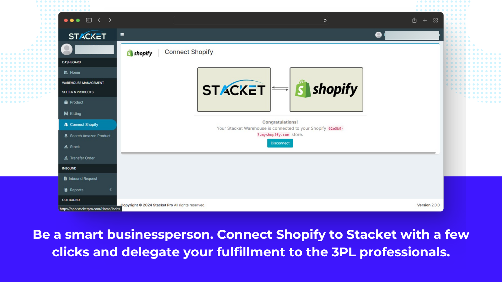 Sé un empresario inteligente. Conecta Shopify con Stacket y crece..
