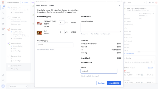 Kustomer Platform | Edit Shopify Orders