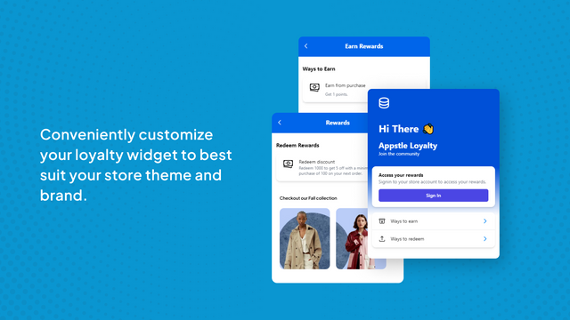 Conveniently customize your loyalty & rewards widget