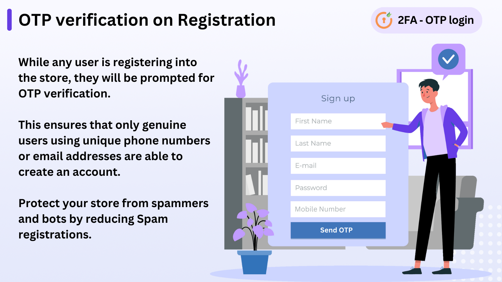 Iniciar sesión con un número de móvil, registrarse en Shopify con OTP