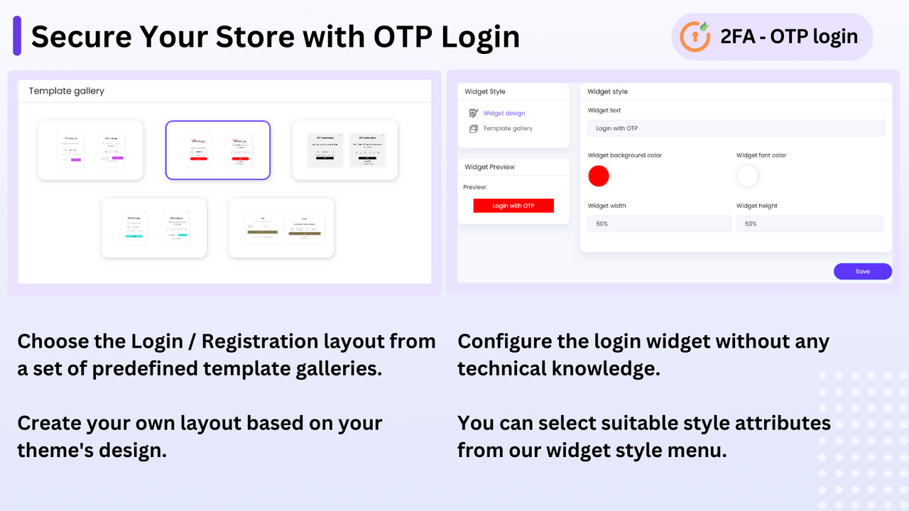 Connexion avec OTP - Utilisez des modèles prédéfinis pour la connexion OTP