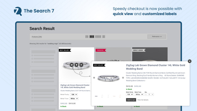 Speedy checkout with quick view & customized labels 