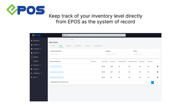 Rastrea el nivel de tu inventario directamente desde EPOS