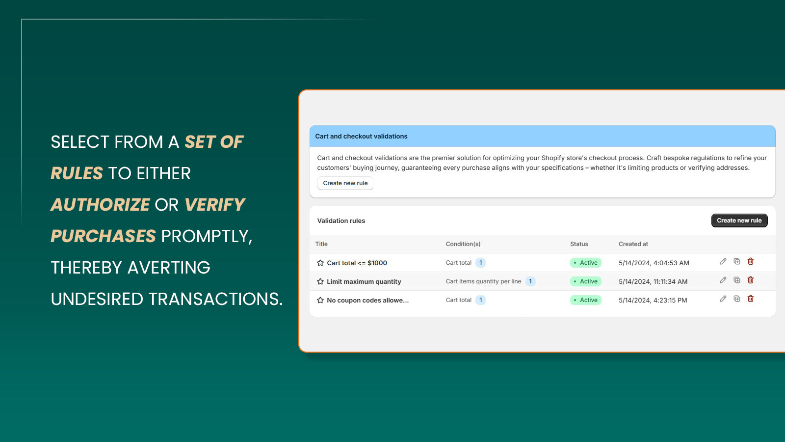 Checkmate ‑ checkout validator Screenshot