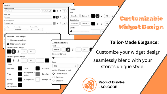 Product Bundles, Product Bundle, Customizable Widget Design