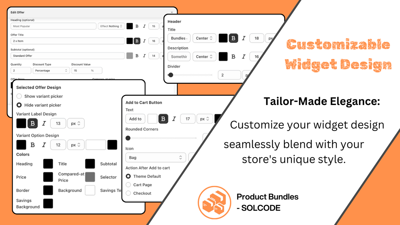 Product Bundles, Product Bundle, Customizable Widget Design