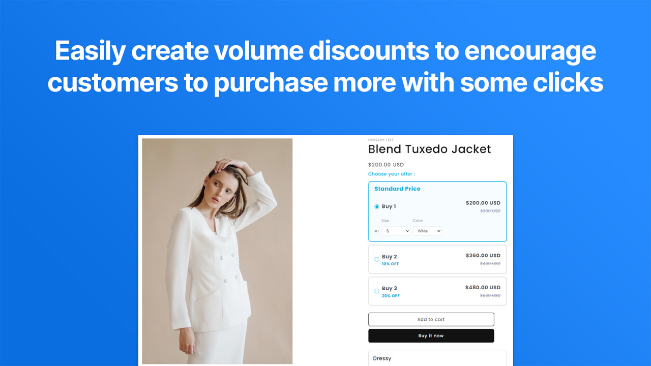 Encourage customers to purchase more with volume discounts