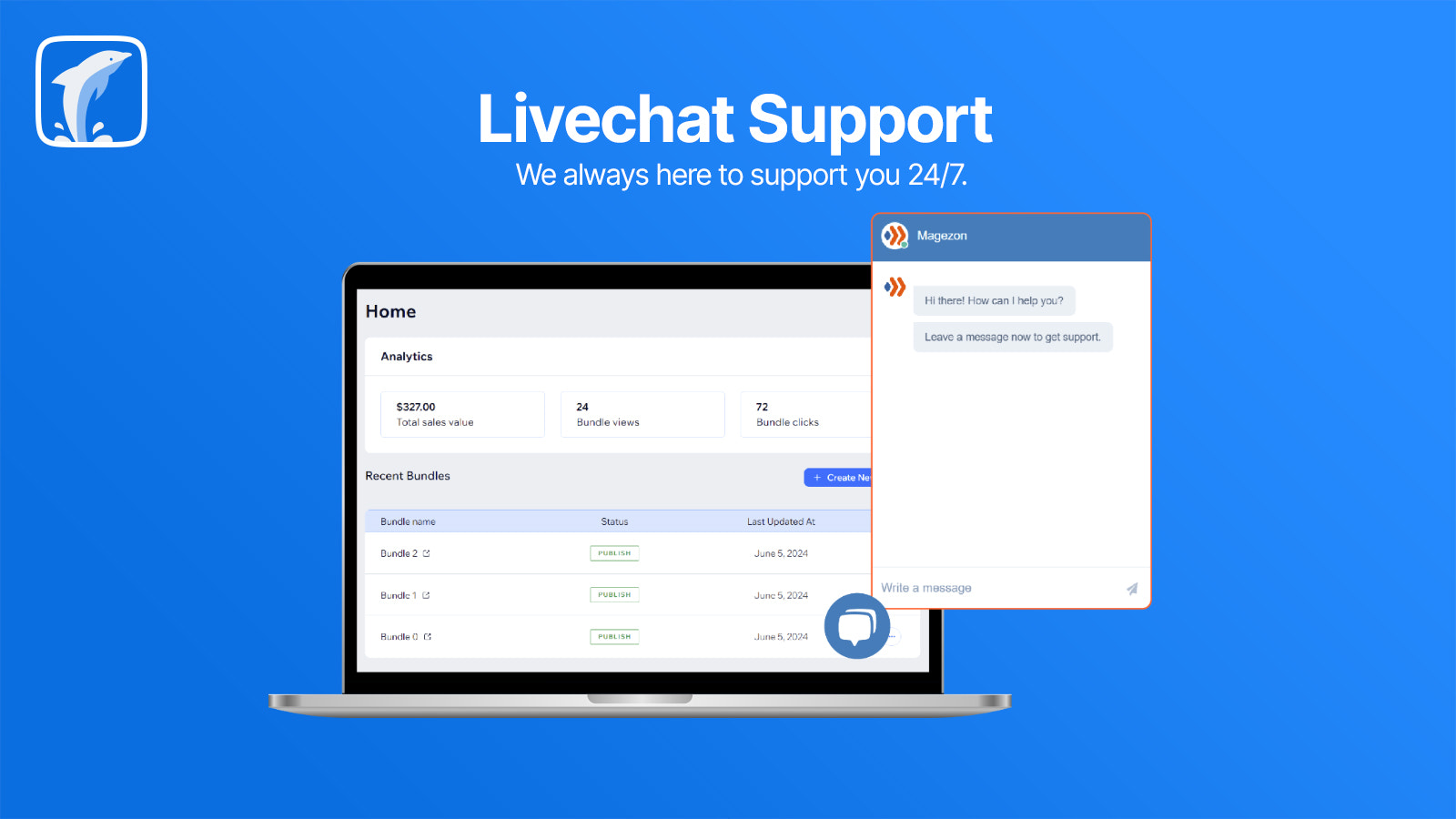 Livechat-Support rund um die Uhr