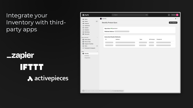 Integrate Shopify with Zapier, IFTTT, Activepieces