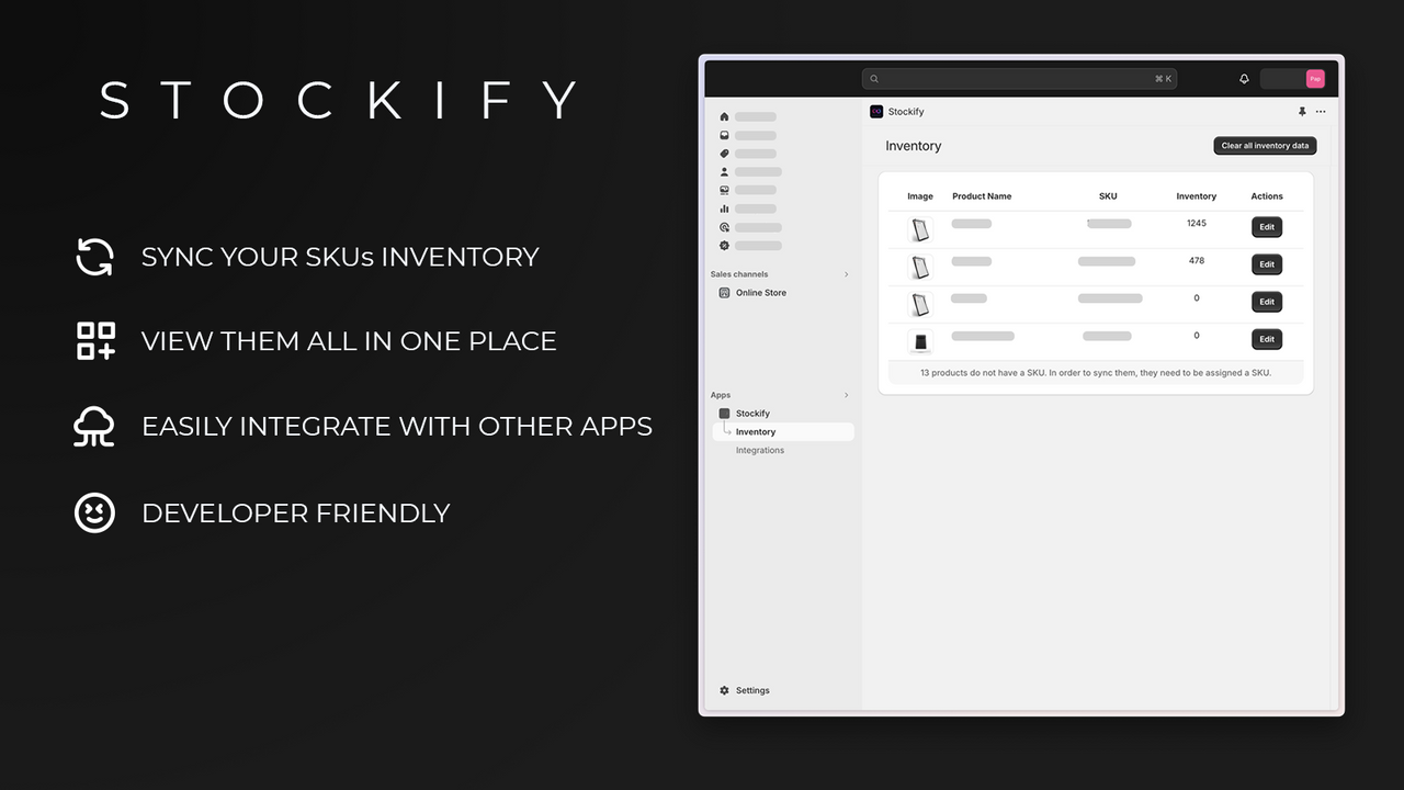 Stockify ‑ SKU Inventory Screenshot