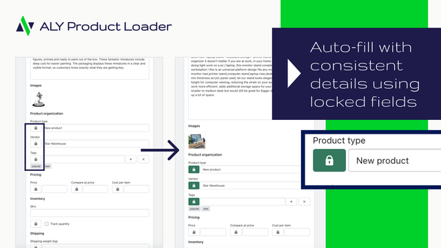 Auto-fill with consistent details using locked fields