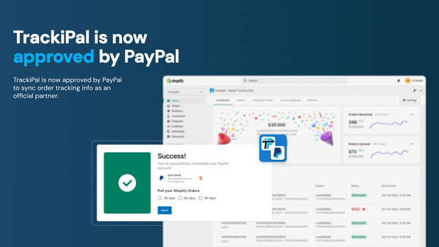 TrackiPal er nu godkendt af PayPal for PayPal Tracking Sync