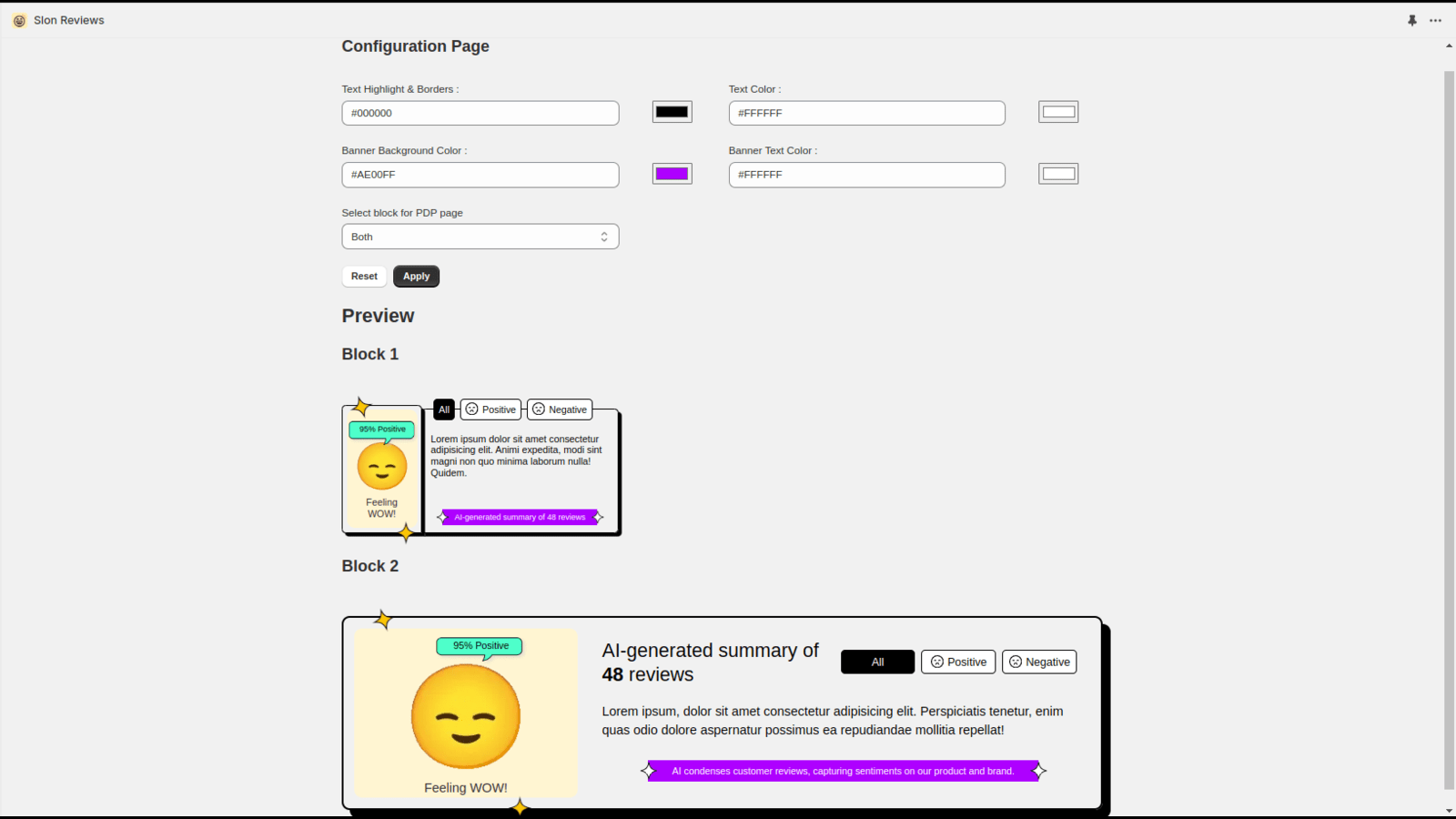 configuración