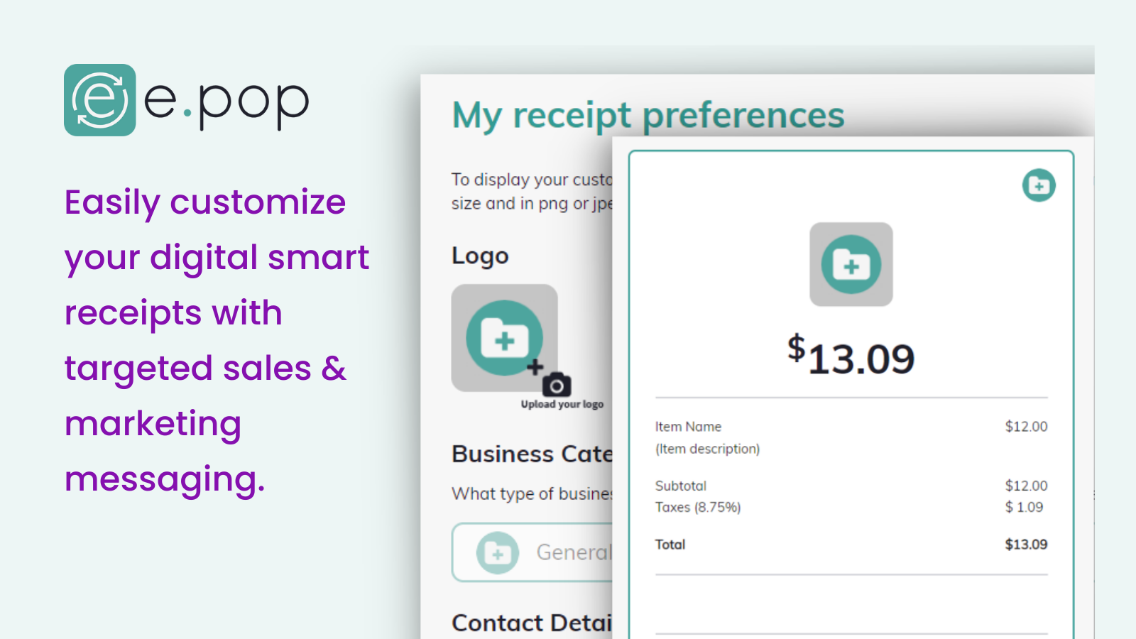 Customizable digital smart receipts