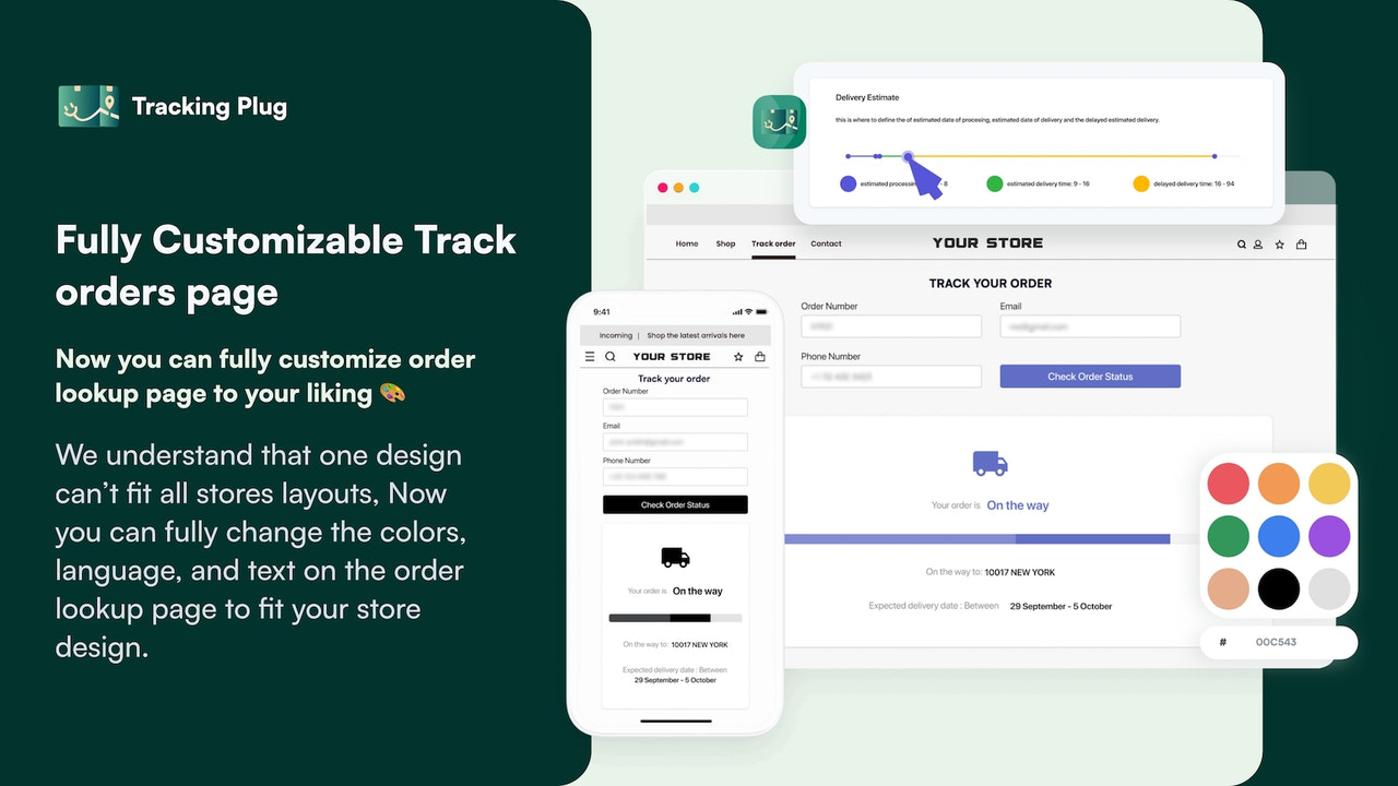 Fully Customizable Track orders page