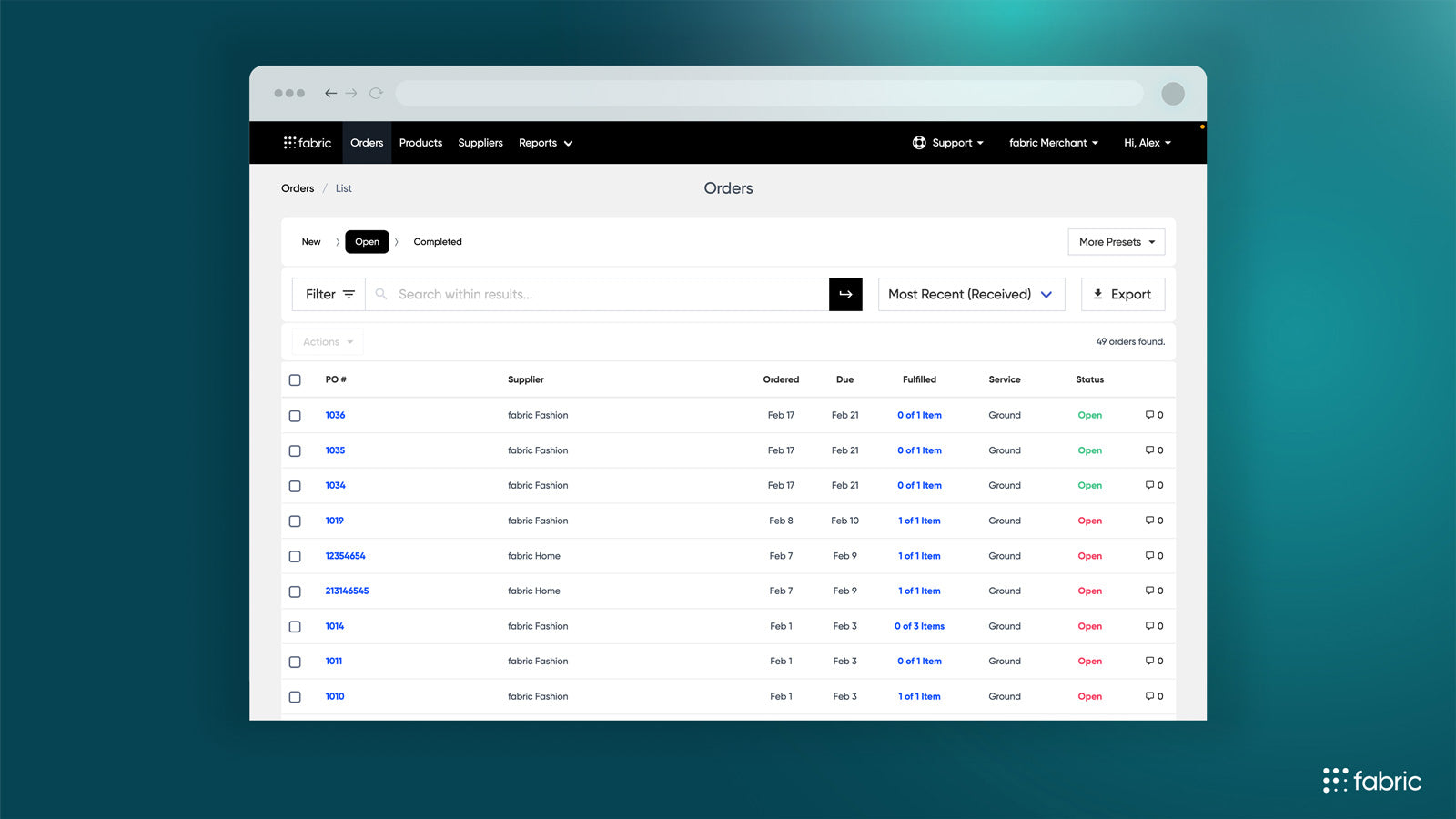 fabric Dropship Platform Screenshot