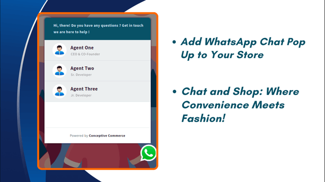 Image de la boutique du Widget WhatsApp