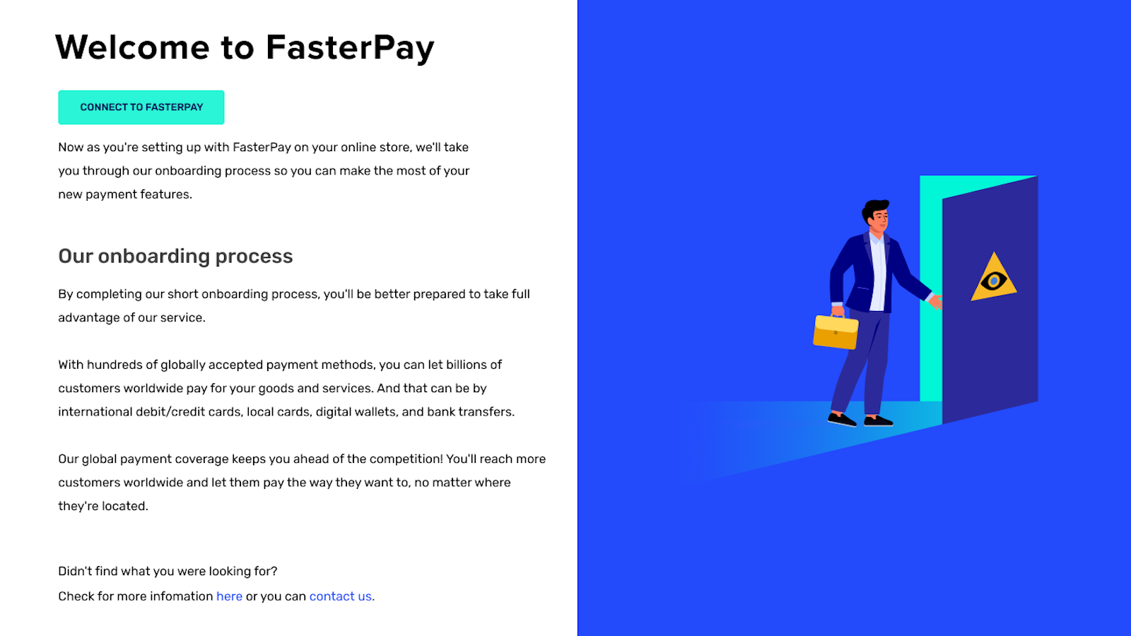 Página de instalação do FasterPay