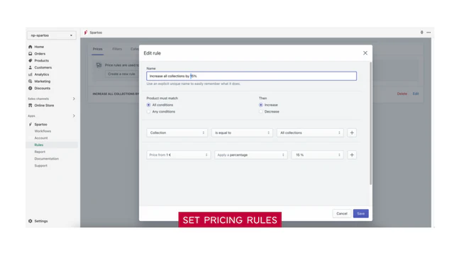 Set Pricing Rules - Spartoo Fashion Marketplace