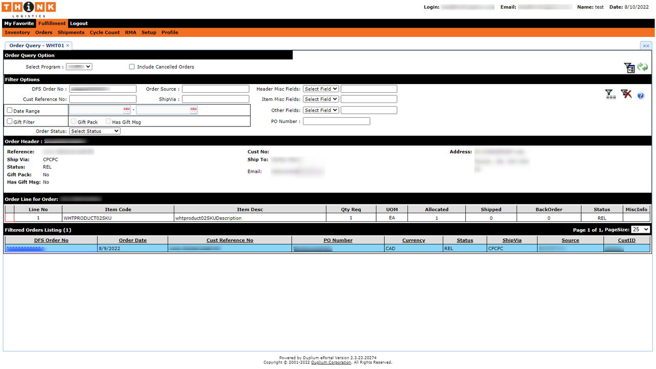 Gestion des commandes