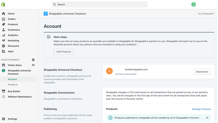 Shoppable Partner Channel Screenshot