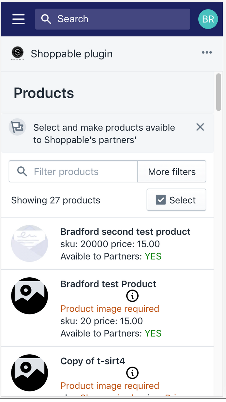 Shoppable Partner Channel Screenshot