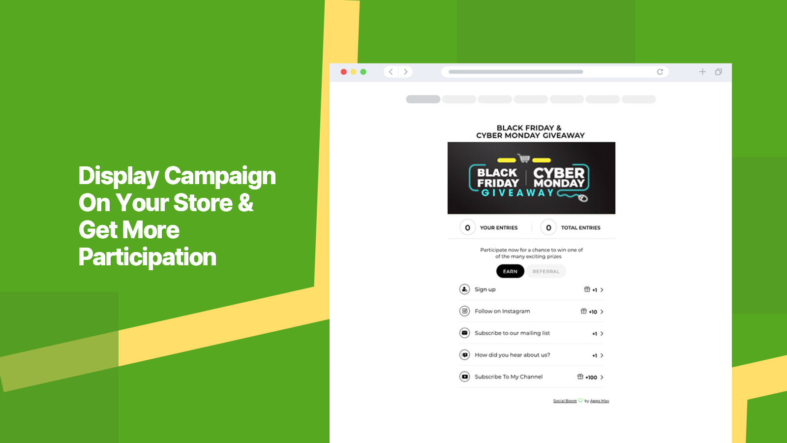 Display campaigns on your Store & get more participation
