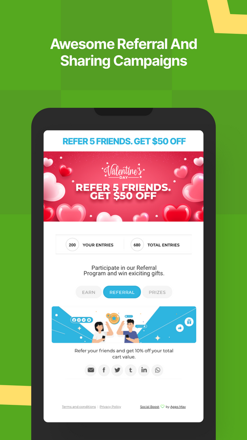 Viral share and refer a friend giveaways example