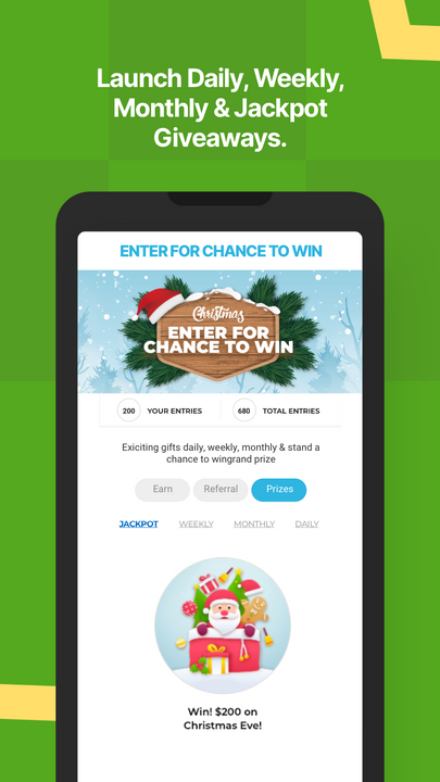 Exempel på Enter to win sweepstakes