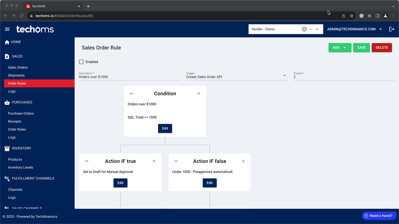 Order Rule Automation