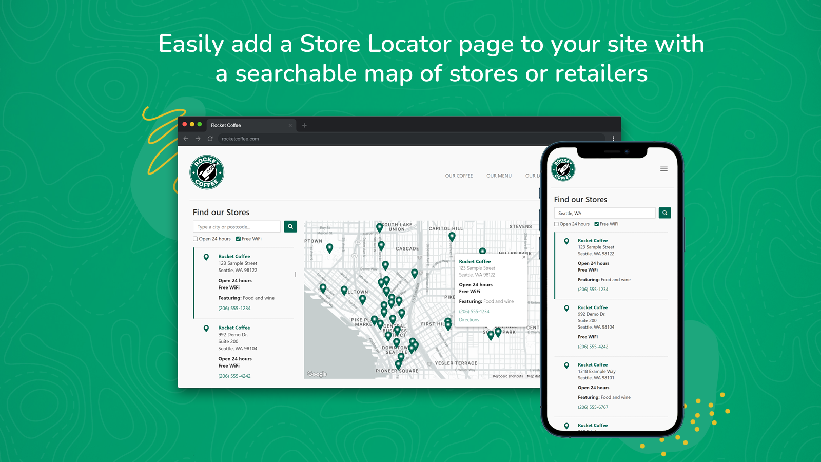 Añade fácilmente un mapa de tiendas/minoristas/distribuidores buscable a tu sitio