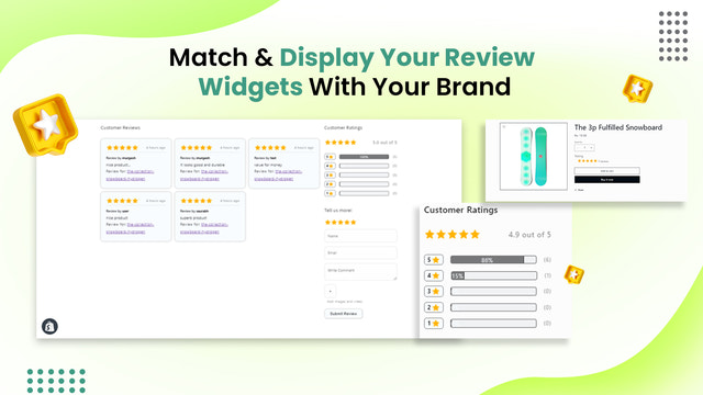 Vital: Get Customer reviews, Import Reviews for product pages.